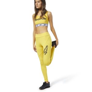 Reebok Classic Vector Leggings Damen - HellGrün Gelb - DE 057-BGQ